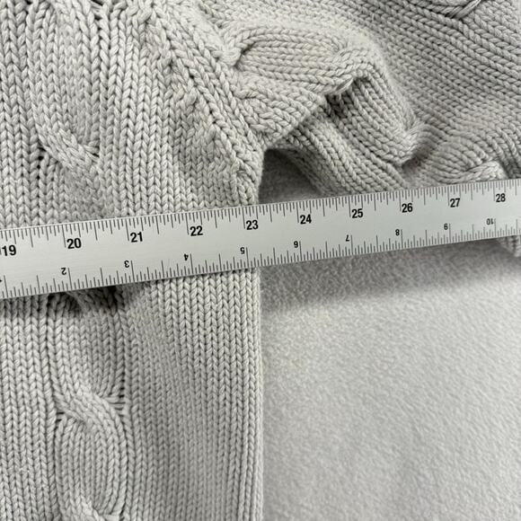 Vintage Claiborne Cardigan Sweater Mens Large Gray Chunky Cable Knit Grandpa 90s - Picture 4 of 8